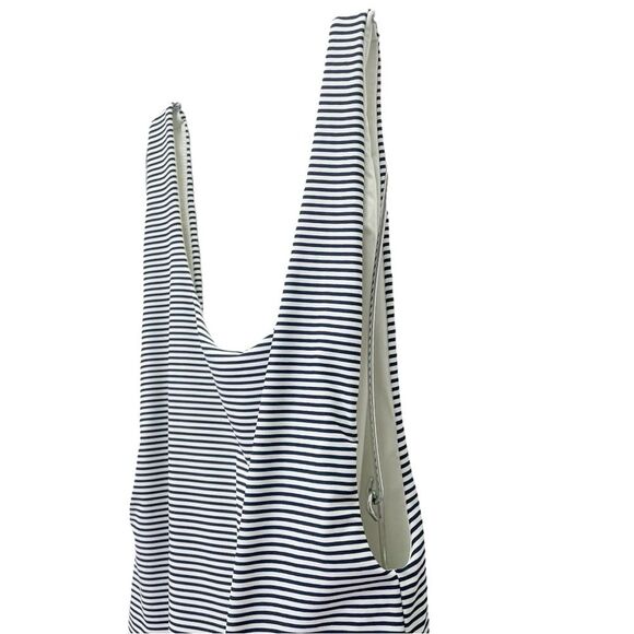 Aerie Super Scoop One Piece Swimsuit Size XL Navy White Stripe Hi Cut Cheeky - Picture 8 of 13